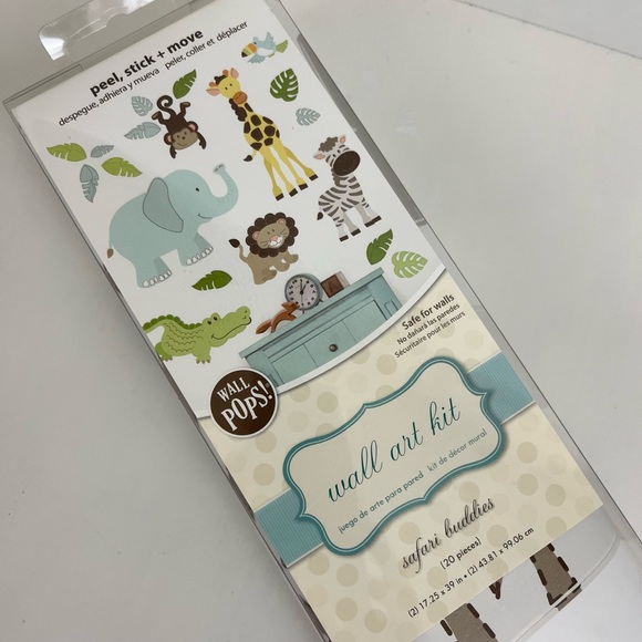Wall Pops! Safari Buddies Wall Art Kit New In Package - Picture 5 of 11
